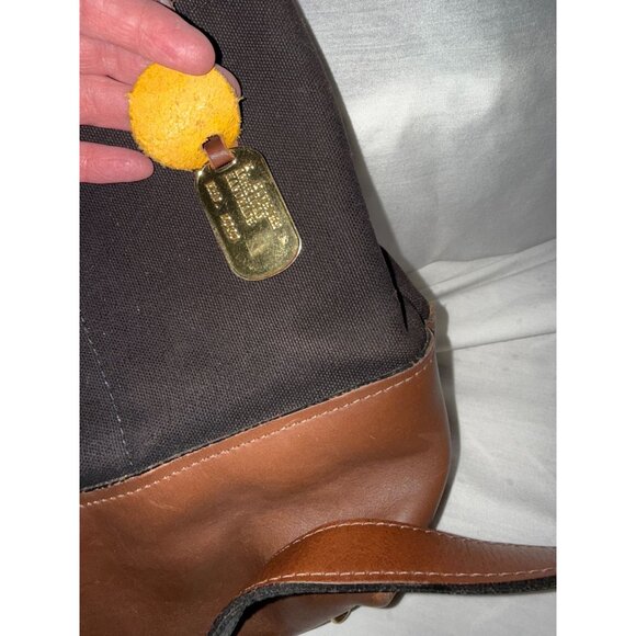 R. Riveter Black Canvas  Leather HM Tote Bag OTTO Adjustable Crossbody Strap USA - Picture 4 of 10